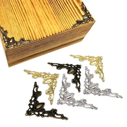 24pcs Book Box Corner Edge Decorative Protector Cover for Jewelry Chest Gift Wine Wooden Case Scrapbook Photo Album Frame Metal