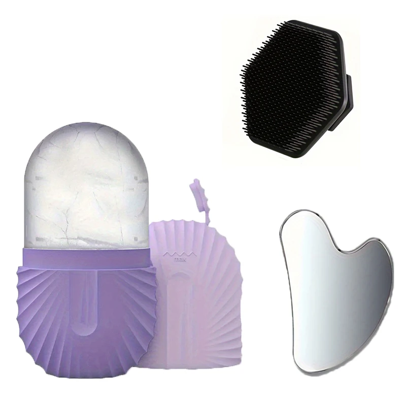 1/2/3 pièces rouleau de glace pour le visage ensemble de rouleaux de glace pour soins de la peau du visage, ensemble d'outils pour le visage GuaSha rouleau de Massage du visage contour de levage