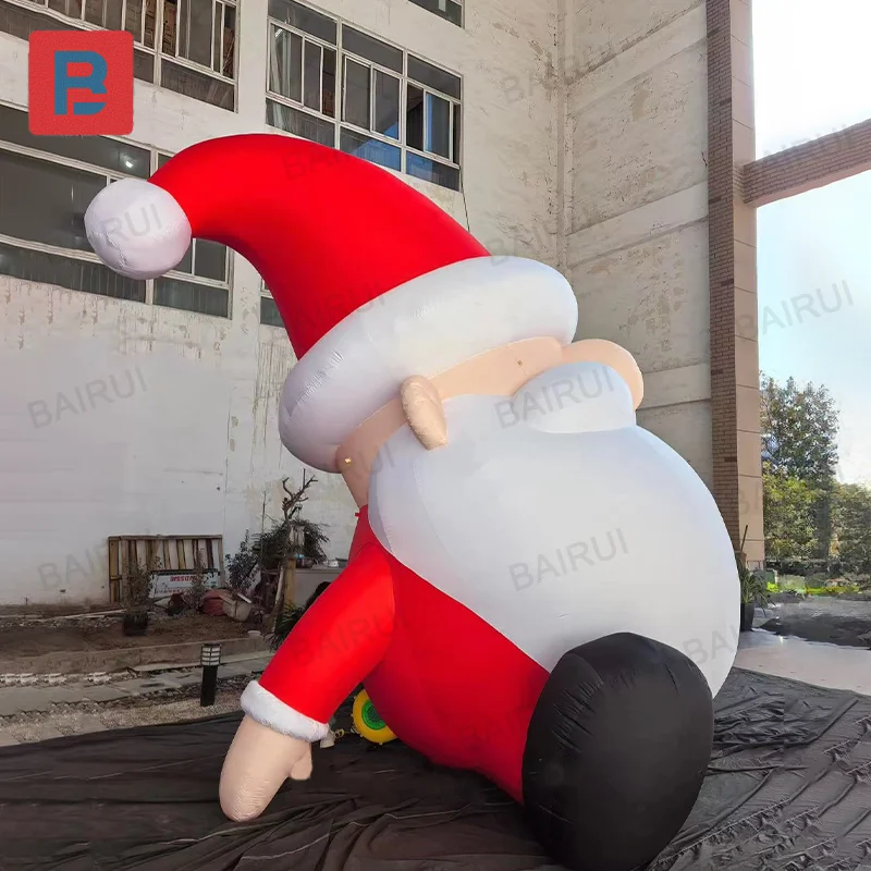 Customize 2m christams inflatable man kindly santa claus doll red clothing cartoon doll for new year celebration