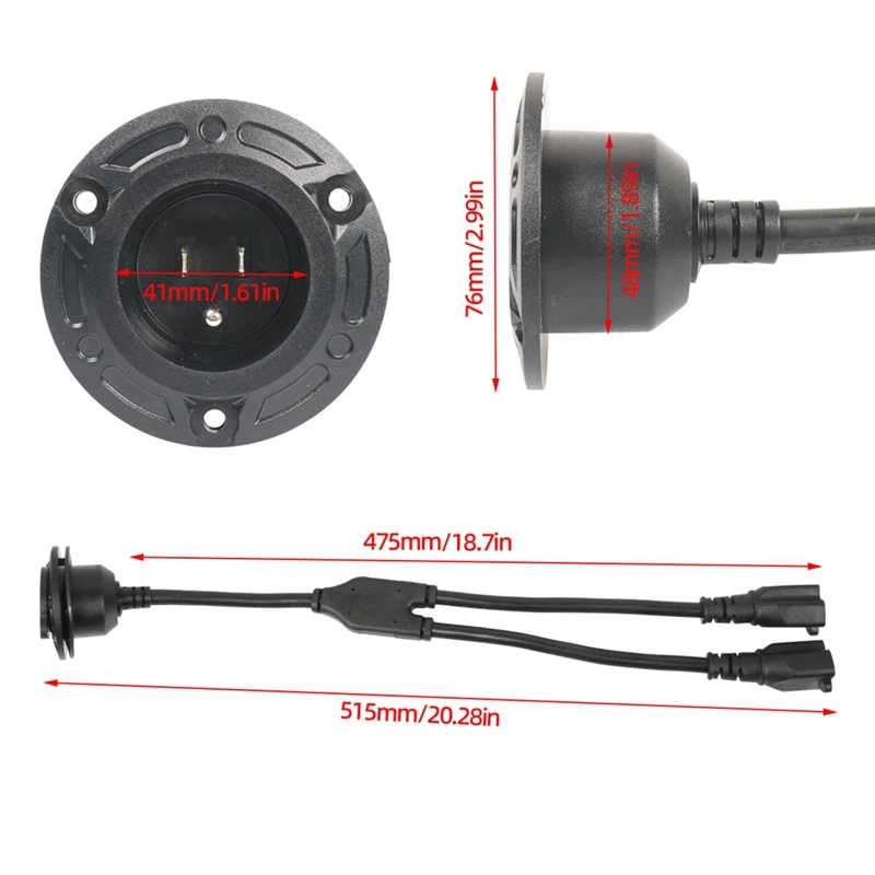 【Father’S Day】US Plug 20A 125V AC Port Plug, 12AWG For RV Shore Power Inlet With 5-In-1 Adapter& Dual Cord,For RV Trailer Boat