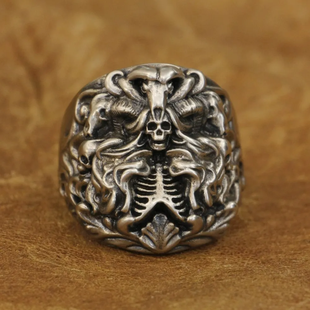 Cupronickel Dark Banshee Skull Ring Biker Punk Jewelry CP259 US Size 7~15