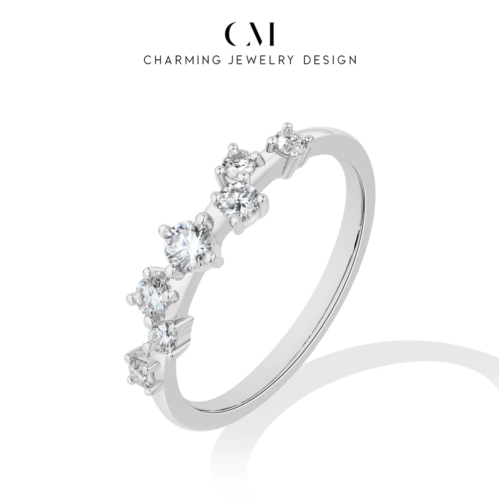 CHARMING Classic Worthy Casual Dvvs1 Moissanite Ring for Women Party Daily Jewelry holiday Gifts Anniversary Engagement Wedding