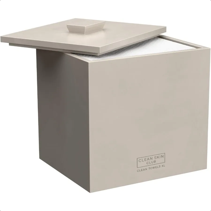 

Cement Box for 50 Clean Towels XL Towels NOT Included Concrete Container for Face Towelettes Bathroom Counter Storage Cleansin
