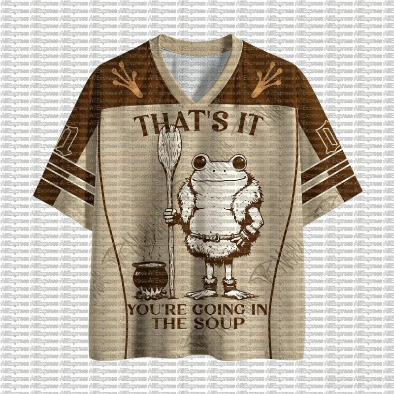 T-shirt imprimé à motif de la série Frog Terror pour hommes, col en v, séchage rapide 3D, loisirs, sports de plein air, pour adultes et enfants
