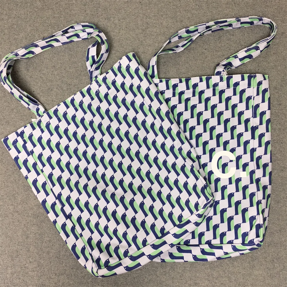 

Penguin Geometric Print Canvas Tote Bag - Extra Large Reusable Shopping Bag, Heavy Duty Grocery Tote with Long Handles