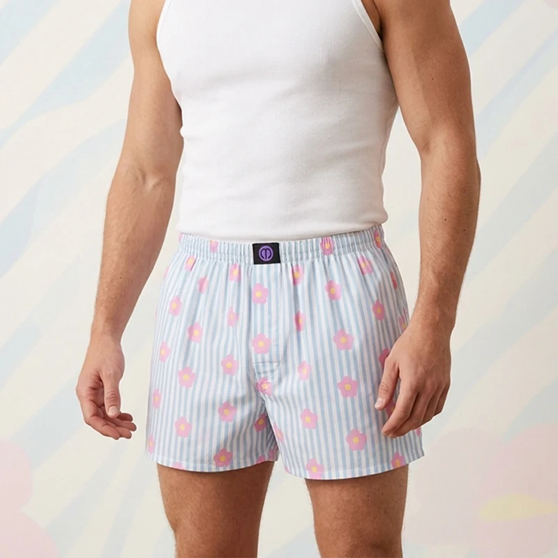 Men’s Cotton Boxer Shorts Breathable Loose Fit Underwear Soft Fabric Casual Home Sleep Lounge