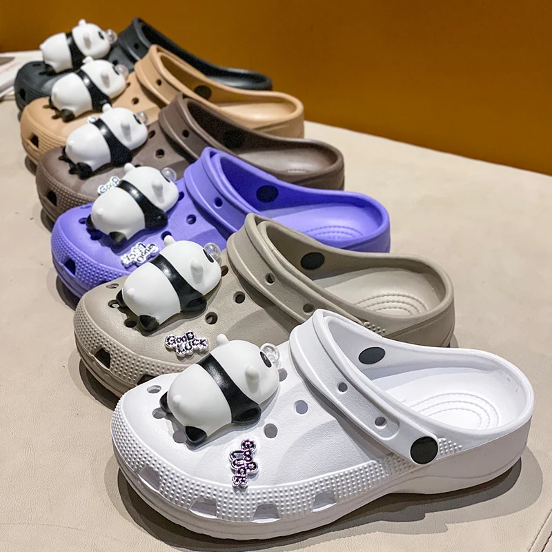 Cartoon EVA Clogs für Damen Sommer Dicke Sohle Rutschfeste Garten-Strandsandalen Damen Mode DIY Chunky Plateau Sandalias De Mujer
