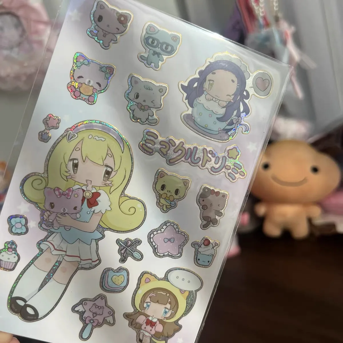 Cute cat girl hand account decorative stickers