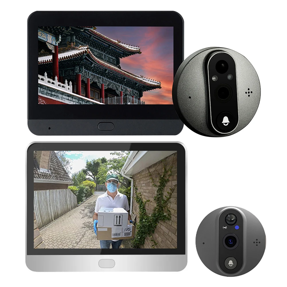 Imagem -04 - Wifi Door Peephole Viewer 4.3 Ips Screen Digital Door Viewer Detecção de Movimento Pir Home Security Acessórios