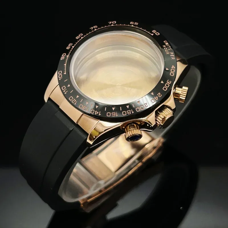 Multifunction Gold Rose Gold Watch Case Sapphire Crystal Bracelet Endlink for Daytona VK63/64 Movement Ceramic Parts 29.5mm Dial