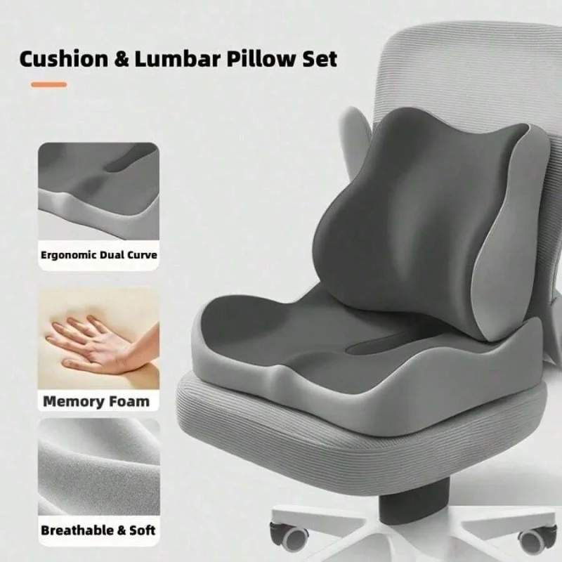 Orthopedic Memory Foam Seat Cushion Ergonomic Pain Relief for Office Chair Car Gaming Sciatica Pressure Relief