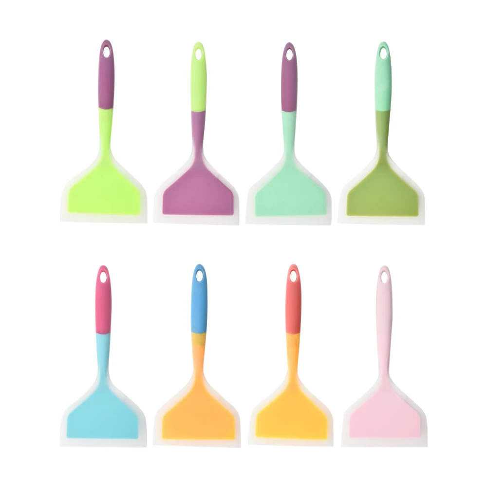 1PCS Silicone Kitchen Ware Cooking Utensils Spatula Beef Meat Egg Kitchen Scraper Wide Pizza Cooking Tools Shovel Random Color
