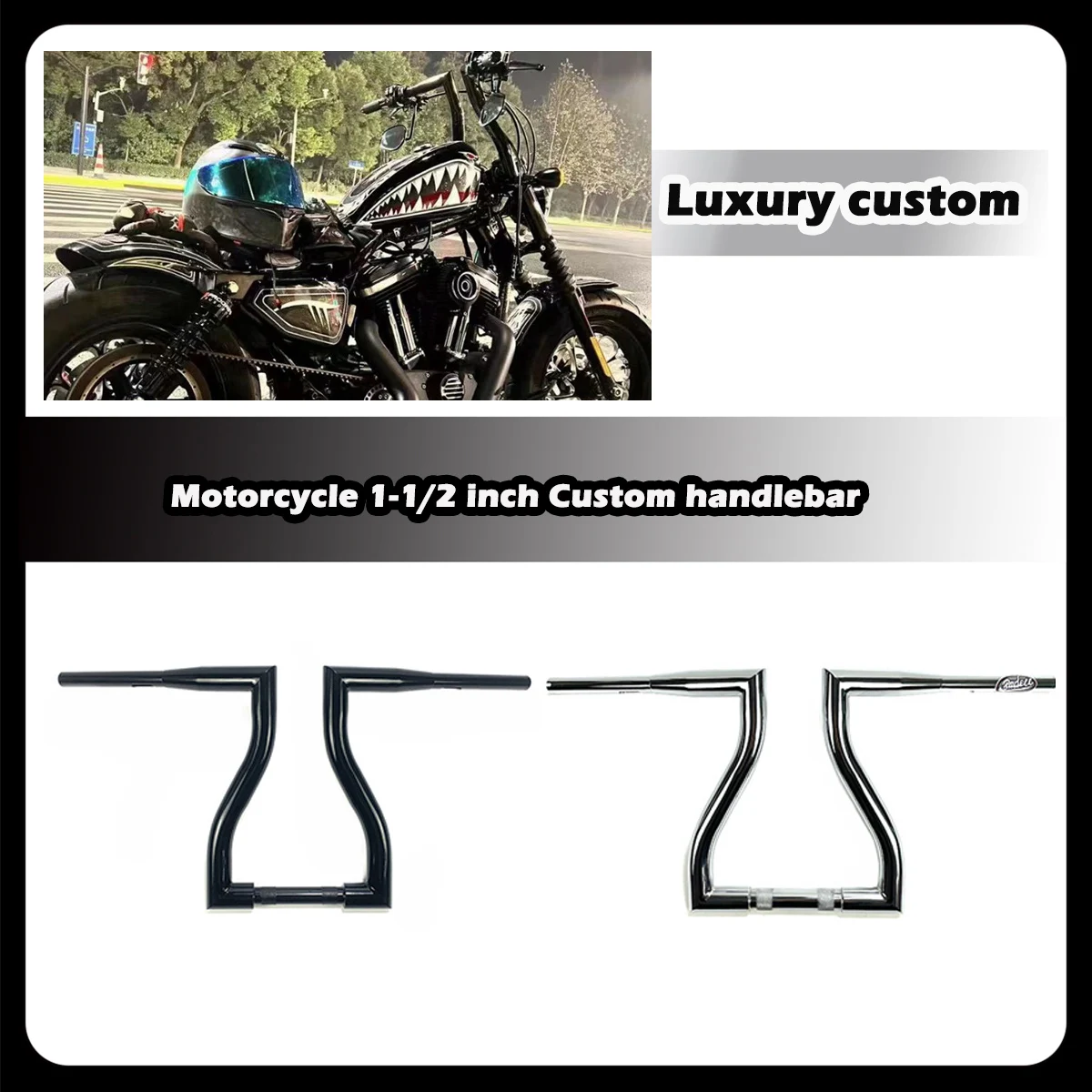 ZDQ Premium Motorcycle  Custom handlebar For Harley Dyna Softtail LOW Rider Fat boy street Bob Breakout XL883 XL1200-X48