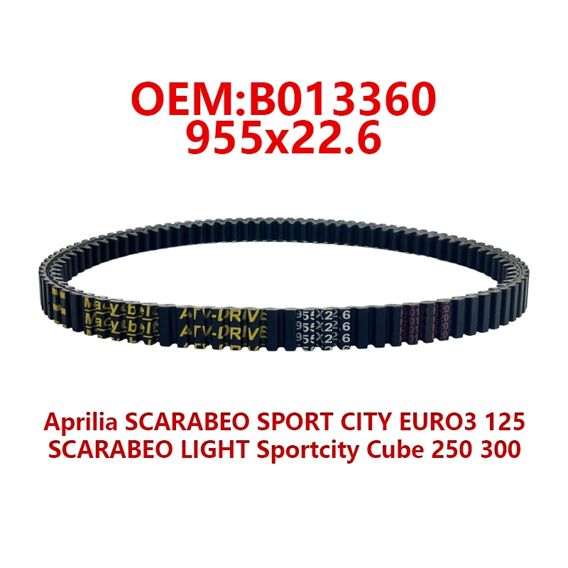 

Motorcycle Drive Belt For Aprilia SCARABEO SPORT CITY EURO3 125 SCARABEO LIGHT Sportcity Cube 250 300 Transfer DriveBelt B013360