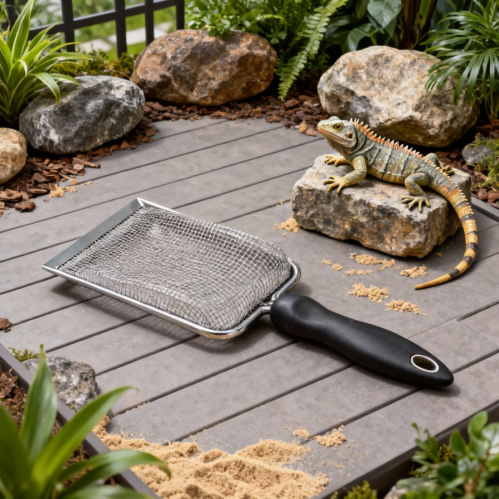 

1Pcs Stainless Steel Reptile Sand Shovel Ergonomic Handle Cleaning Tool for Tortoise Lizard Snake Scorpion Bedding