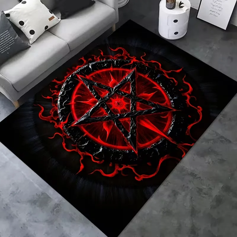 Mid-Century Modern Geometric Area Rug Abstract Colorful Shapes Print Carpet Non-Slip Indoor Floor Mat for Living Room Bedroom