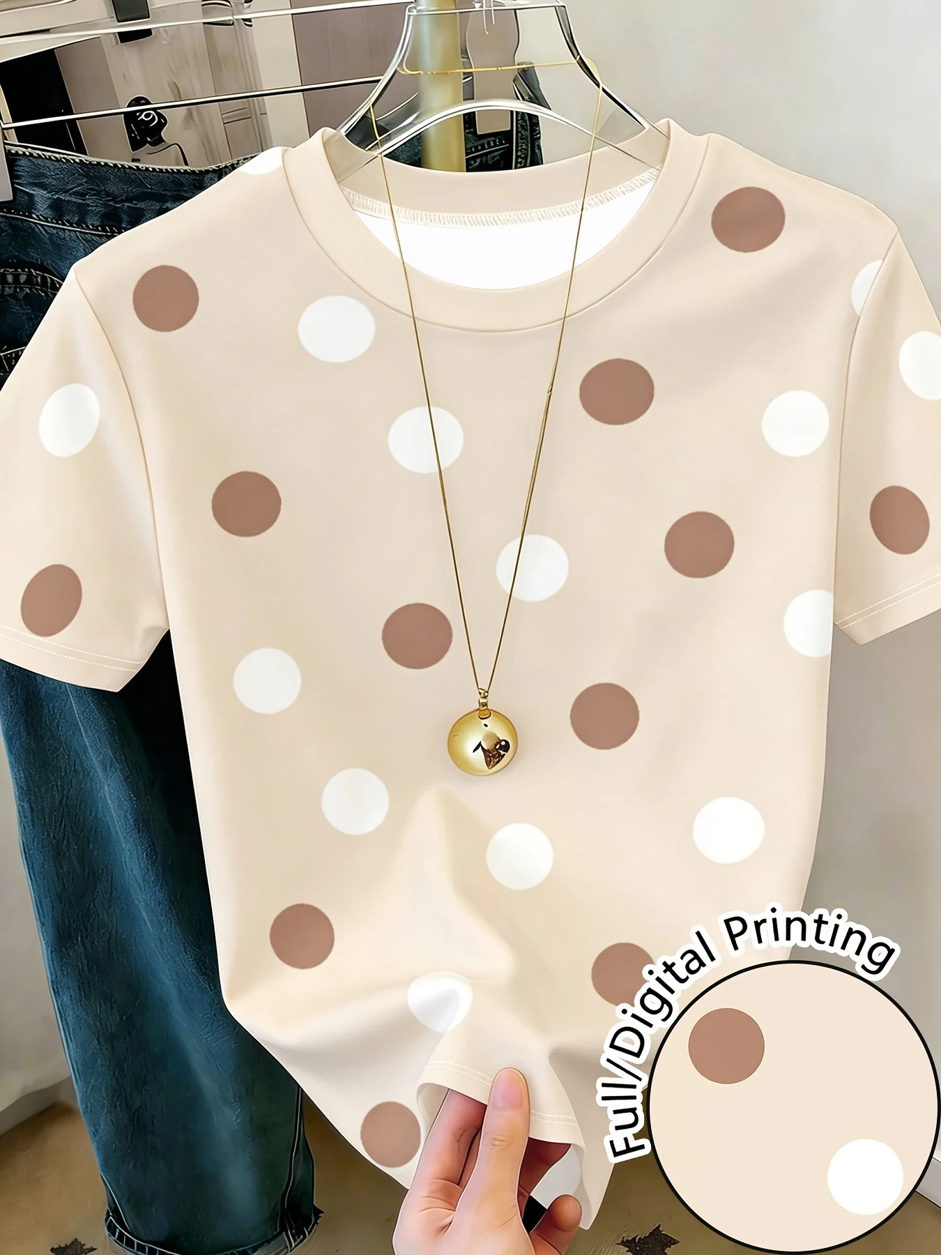 Hot 2026 Women's Crew Neck Short Sleeve T-Shirt Casual Printed Top Fashionable Comfortable Fit for Various Occasions