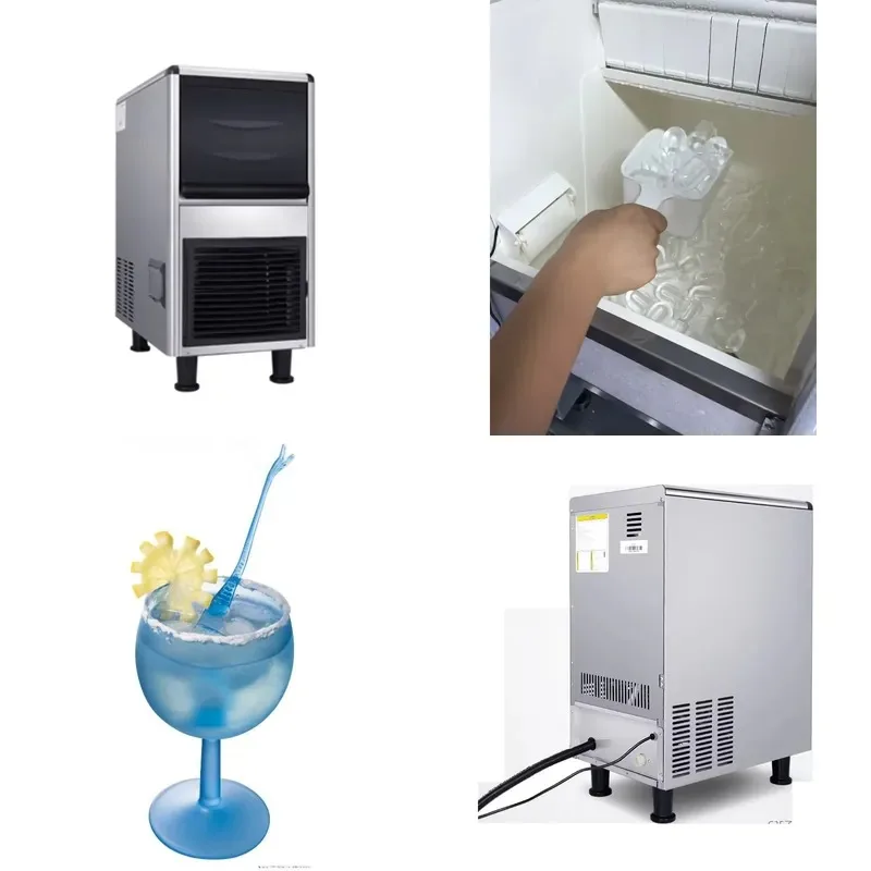 for Laboratory Snowflake Automatic Block Ice Machine Mini Desktop Square Bullet Cube Maker