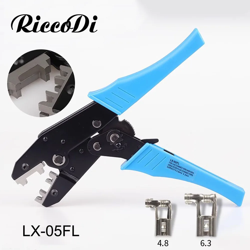 LX-05FL Professional Terminals Crimping Plier Flag  Multi Tools Hands For 4.8/6.3mm Terminal