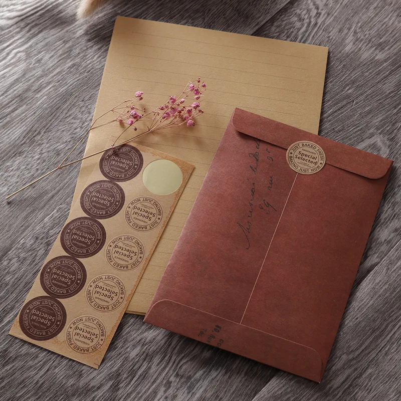 10pcs Vintage Kraft Paper Envelopes for Letter Pads Cover Office Supplies Paper Wedding Party Invitation Card Bag Wages