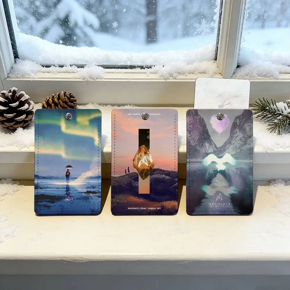 

Swedish DJ A-arc northS Bus house access card protective cover school rectangular keychain PU leather ID Best sellers