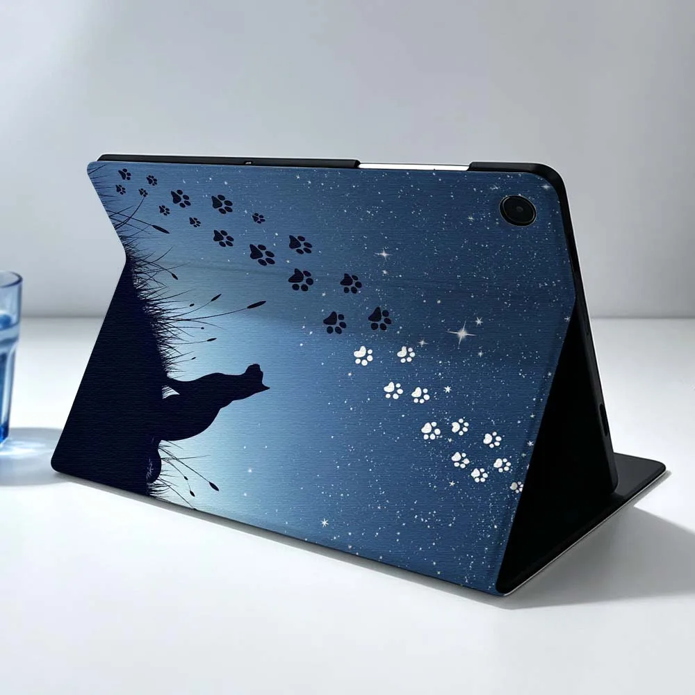Animal Cat Side Face Soft For Samsung Galaxy Tab S11 S10 S9 S8 S7 S6 A9 A8 A7 A11 Lite FE Plus Pen Tray Tablet Case