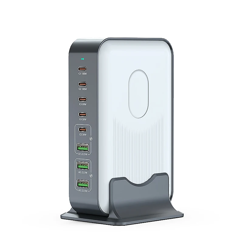 

200W multi-port fast charger, 8-port high-power station with 5PD+3USB ports (up to 100W per port) for phones, laptops, tablets
