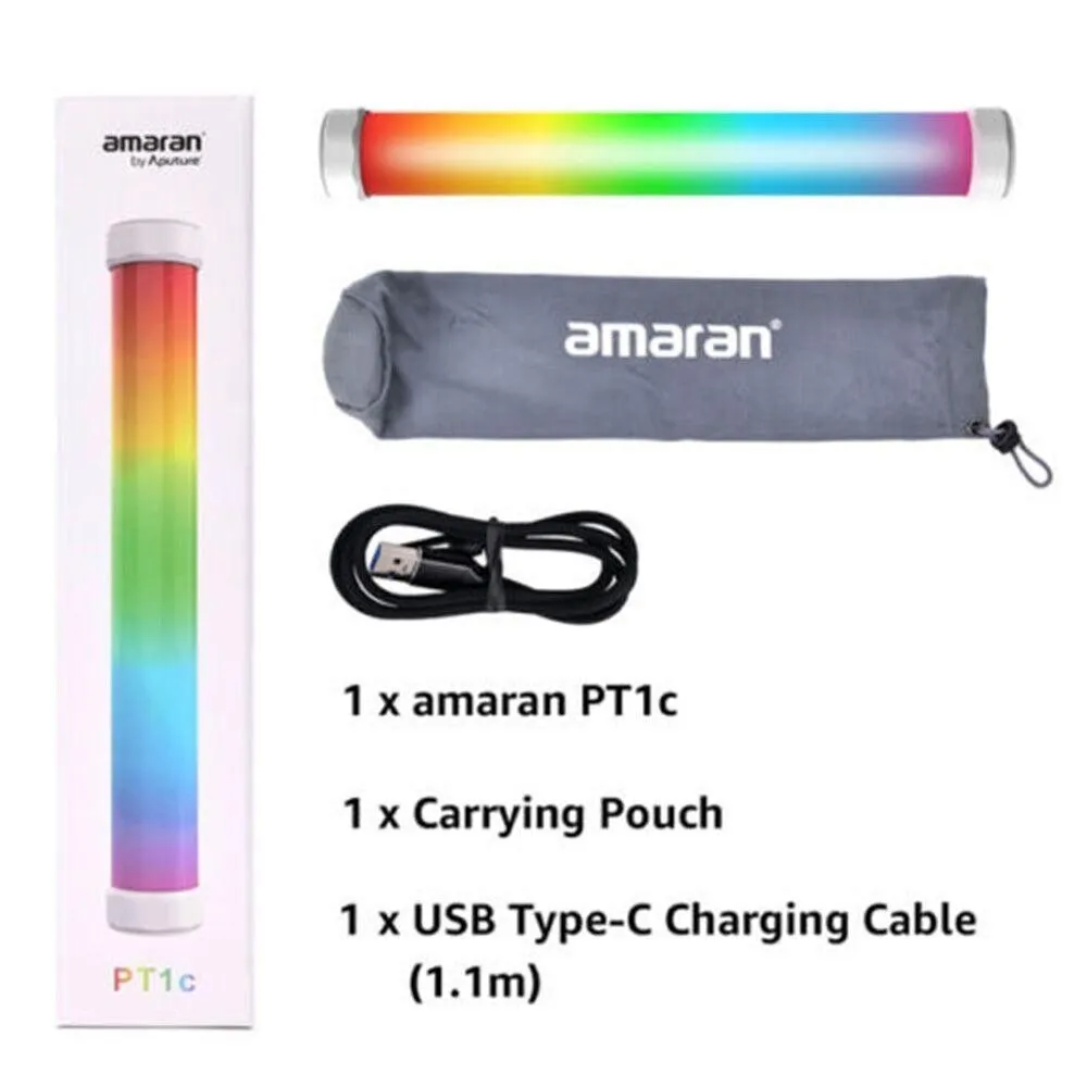 Aputure Amaran PT1c RGBWW Tube Light, 4 Pixel-Mappable 8W 2700K to10,000K RGB Light Wand for Studio Video Photography