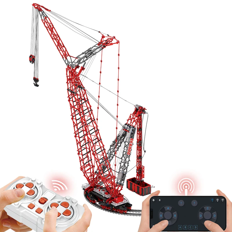 Large Crawler Lifting Crane Building Blocks Set 7477PCS Heavy Engineering Machinery Model Bricks Collectible Gift for Hobbyists
