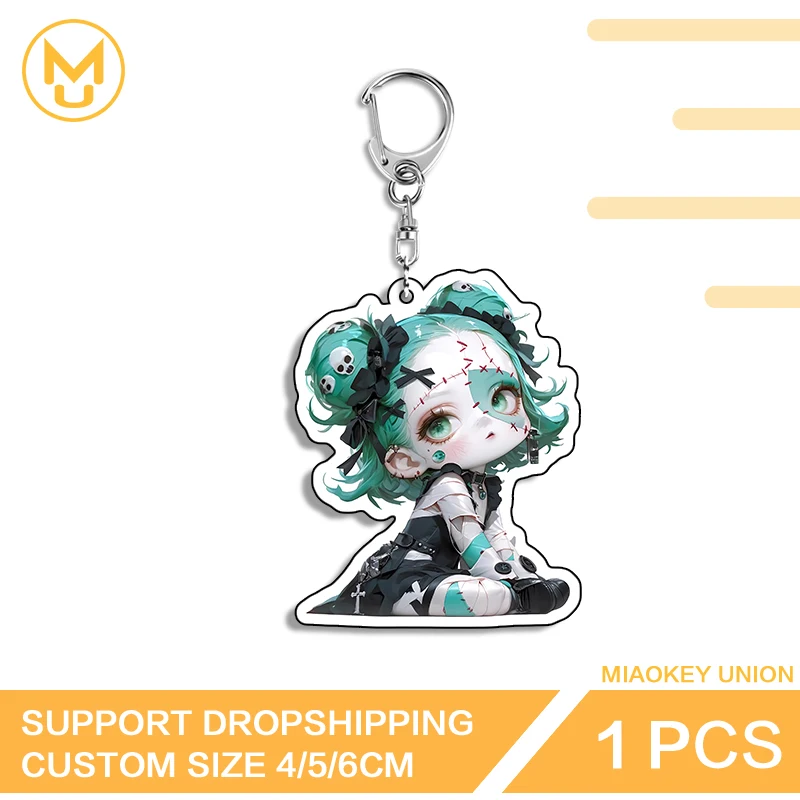 Lovely Monster Toy Amusing Green Creative Personality Enchanting Double Sided Key Chains Adorable Ingenious Anime Decorations
