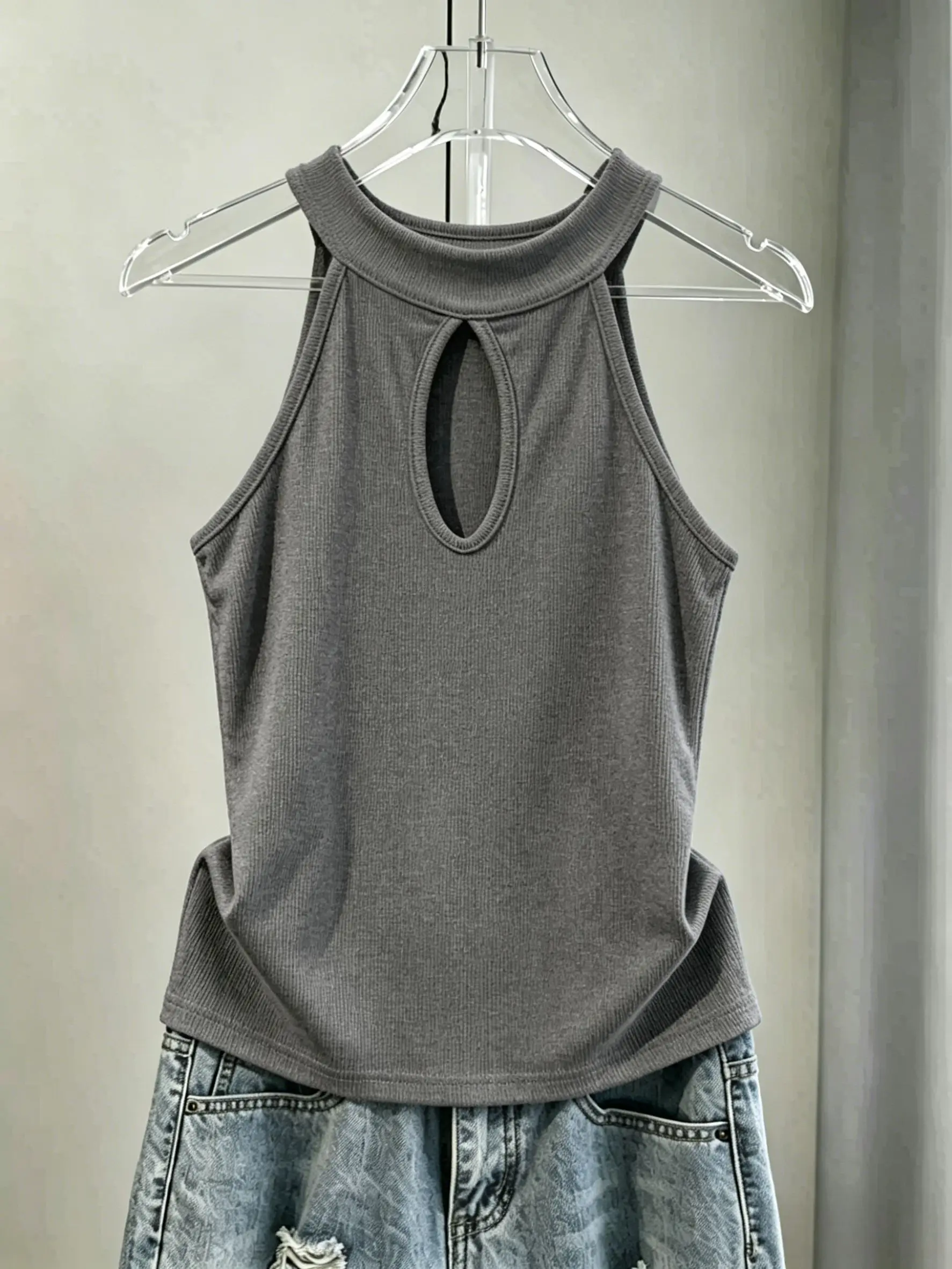 Sexy Slim Fit Cotton Halter Neck Vest Women's Summer New Style Large Size Underwear Base Layer Beautiful Back Top