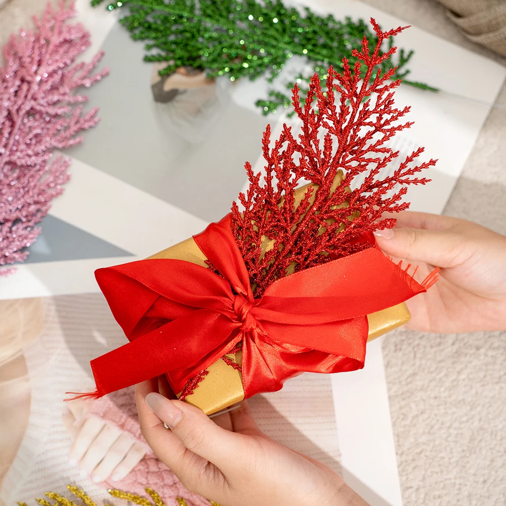 5/10 قطعة فرع اصطناعي زينة عيد الميلاد شجرة عيد الميلاد الحلي للمنزل ديكور لوازم الحفلات نافيداد إكسسوار السنة الجديدة