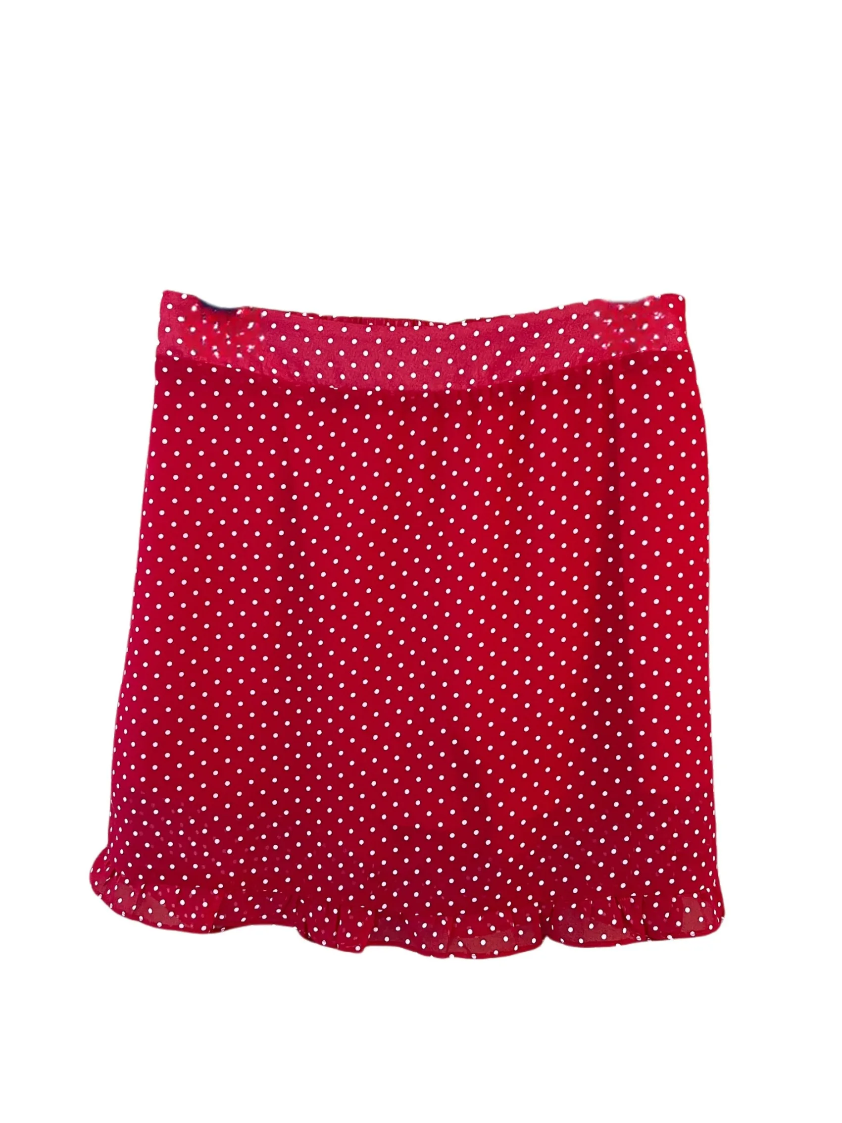 

Red Polka Dot A-Line Skirt Women's High Waist Gauze Skirt Slimming Cake Skirt Casual Sle Ci Commute Polyester Fiber