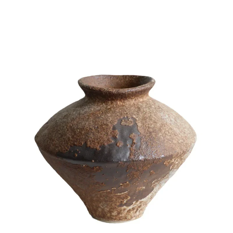 

Wabi-**** wind ceramic vase flower arrangement retro nostalgic handmade B & B hotel zen ornament new Chinese style