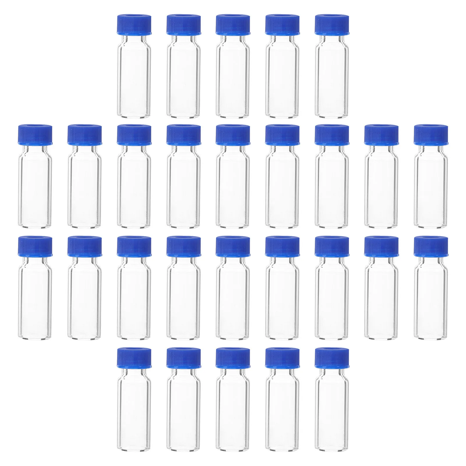 

100 шт. прозрачных стеклянных флаконов объемом 2 мл с крышками, маленькие бутылочки для тестирования образцов, ударопрочные, с надежной застежкой, прозрачные