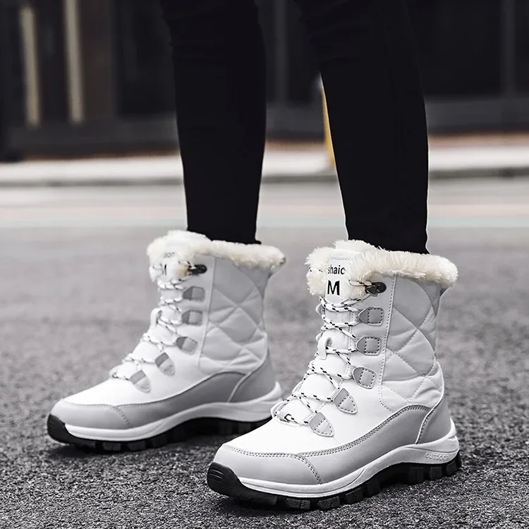 

Winter Sports Shoes Snow Boots Women's Long Haired Short Boots Warm and Plush Thick Outdoor Walking Hiking, Skiing, Cotton Shoes