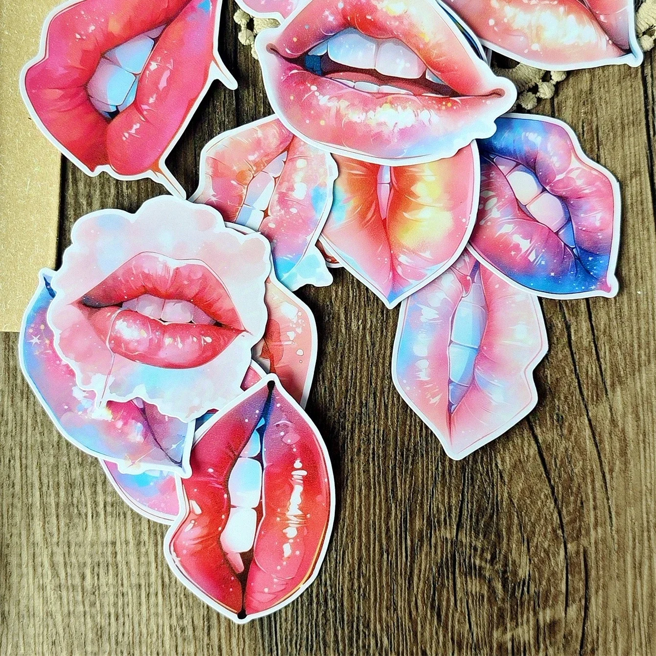 19pcs Cute Creative  Self-made Cute lips/Lick Scrapbooking Stickers /Decorative Sticker /DIY Craft Photo Albums Kawaii  kawaii
