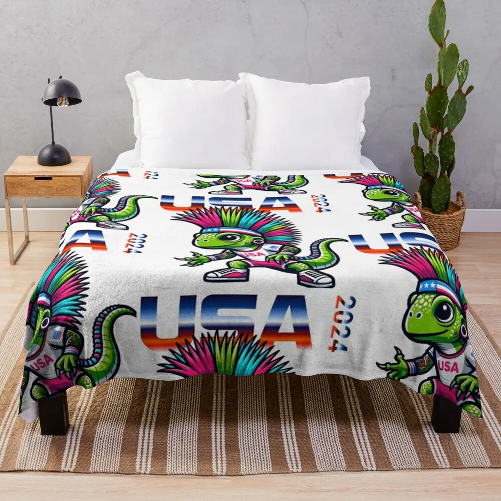 

Atomic Iguana supporting the home team 3 Throw Blanket Weighted Soft Beds Blankets