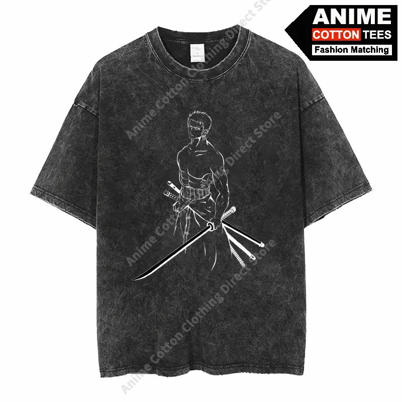 

Japanese Anime ONE PIECE Manga Roronoa Zoro Print T Shirt y2k Harajuku Men Women Casual Short Sleeve Cotton Vintage Loose Tees