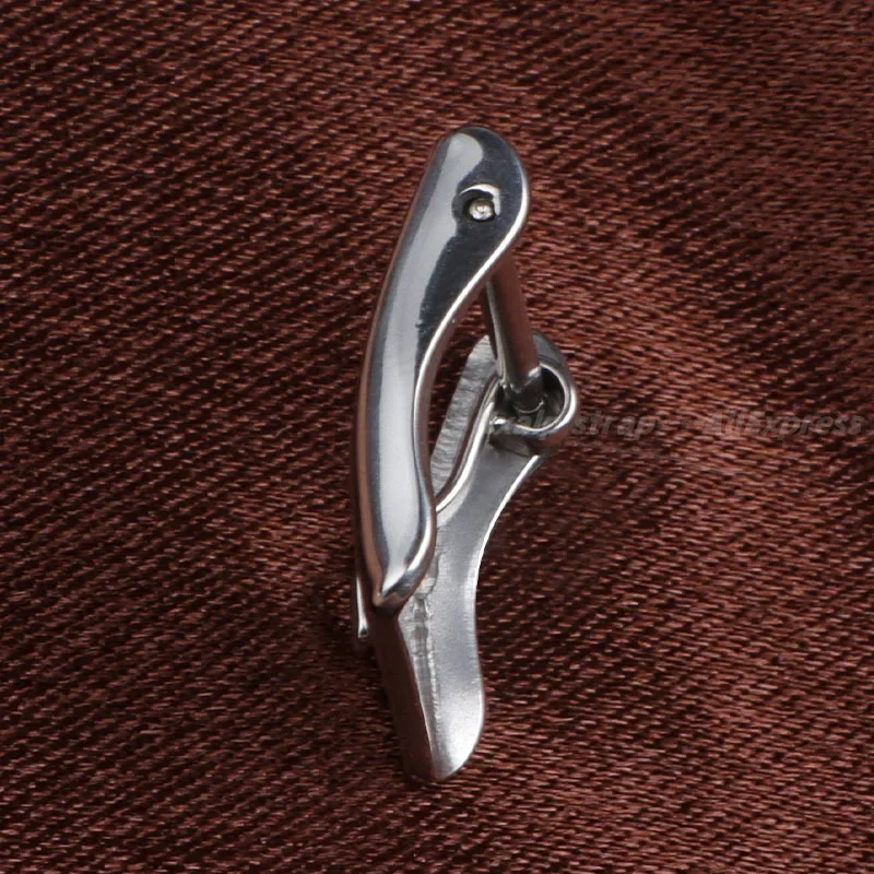 Watch Band Metal Buckle 16mm 18mm 20mm Strap Square Button for Leather/Silicone Watchband Silver Stainless Steel Polished Clasp