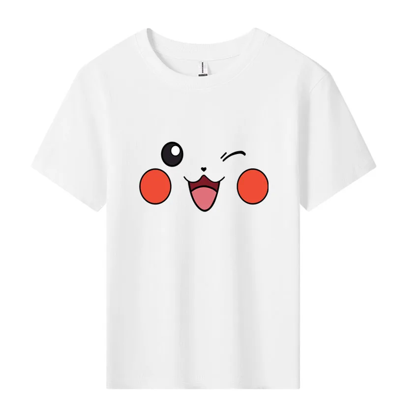 Children's T-Shirt for Boys Girls Kids Shirts Baby Short Sleeve Funny Smiley Face Print Toddler Cotton Cartoon Tee Tops Clothing