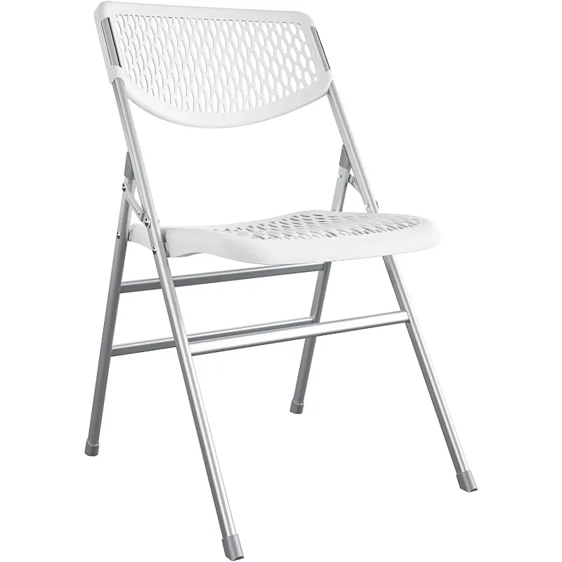 Chaise pliante commerciale XL en plastique, chaise très confortable,  couleur blanche, à triple support