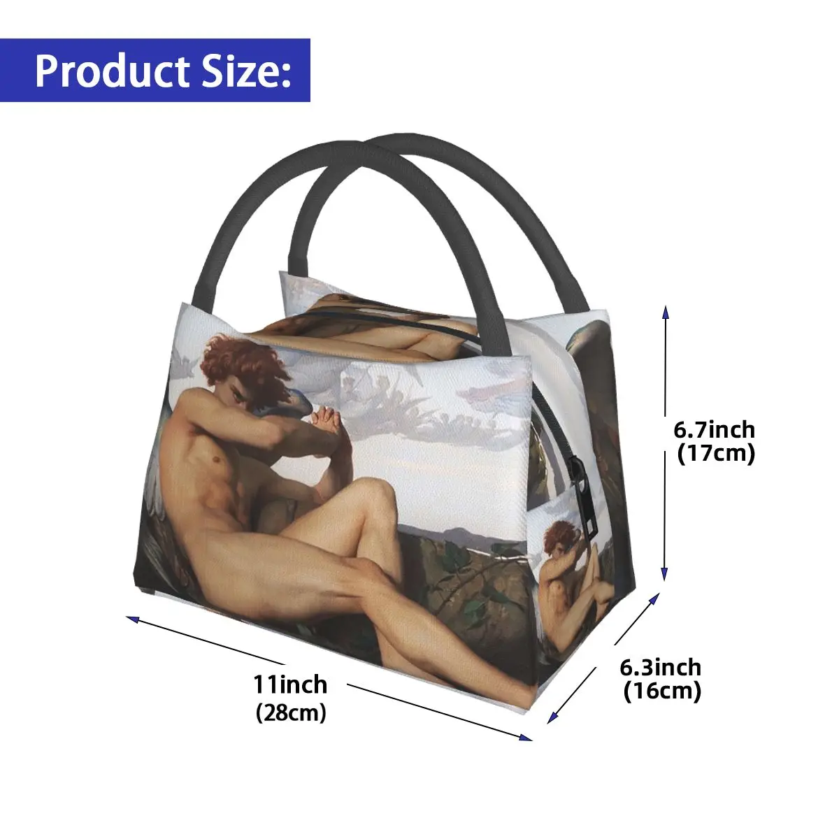 Fallen Angel By Alexandre Cabanel Insulated Lunch Bag for Women Storage Food Boxes Portable Container Cooler Thermal Lunch Box