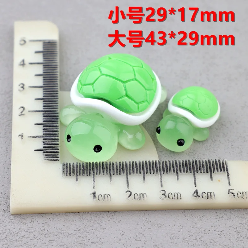 10pcs Resin Luminous 3D Turtle Flatbacks Cabochons DIY Crafts For Home Kids Decorations Hair Jewelry Accessory Ornament