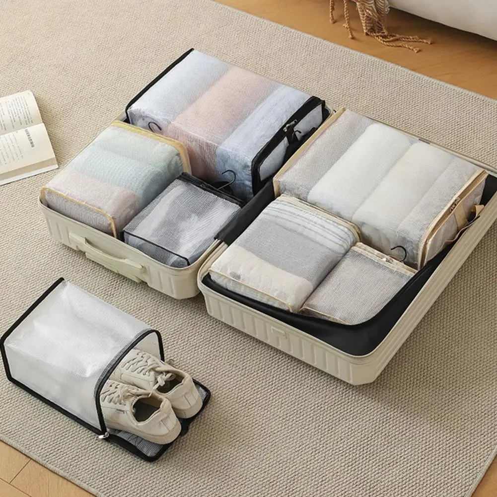 Toiletry Cosmetic Organizer Travel Shoe Bag with Transparent Window Water-resistant Shoe Pouch for Suitcase Durable for Closet