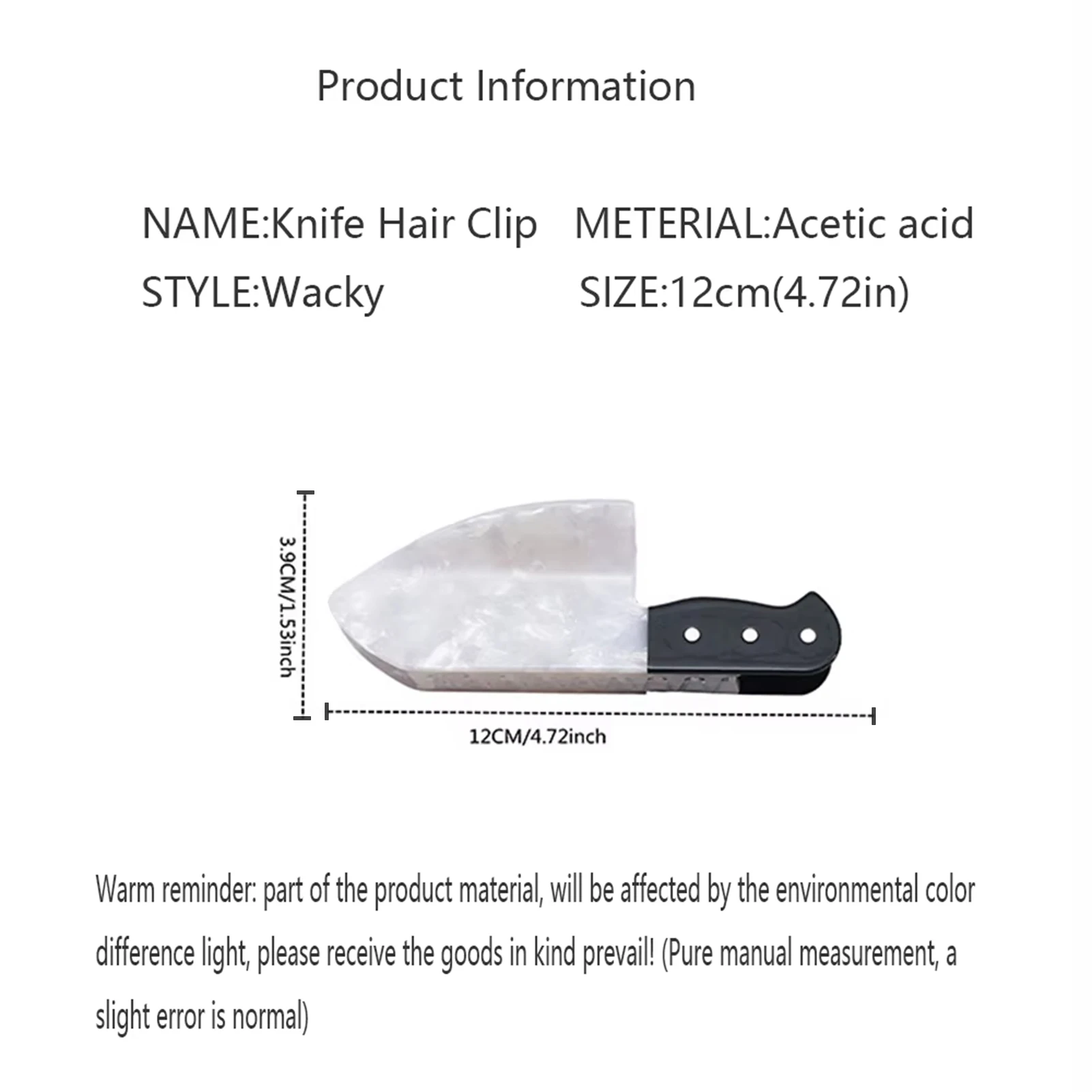 فاسق نمط وهمية سكين على شكل مشبك شعر القرش مخلب كليب القوطية هالوين إكسسوارات الشعر للنساء الفتيات ذيل حصان حامل #6