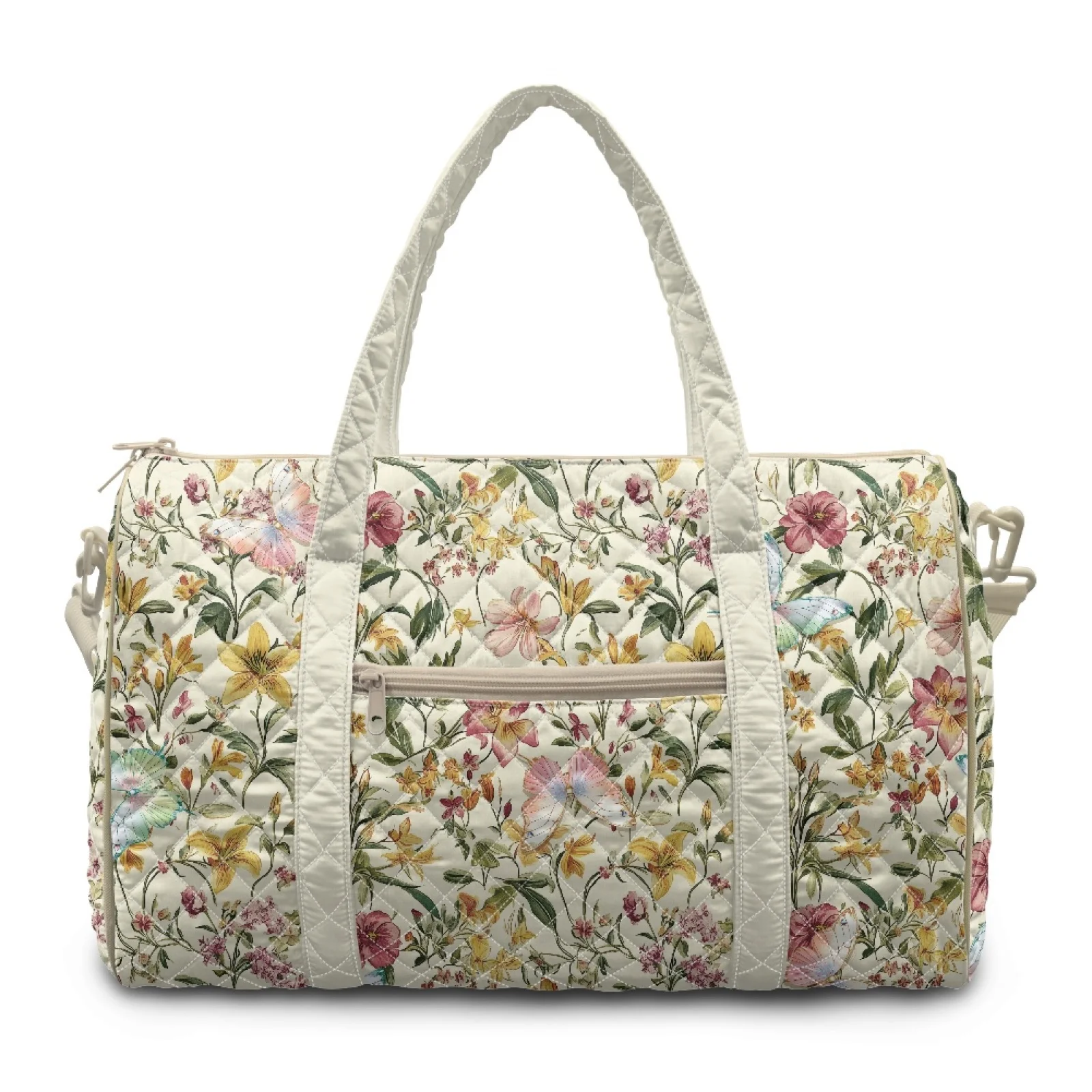 Coloranimal Portable Travel Duffel Bag Versatile Quilted Duffle Bag for Yoga Women Floral Butterfly 2026 New