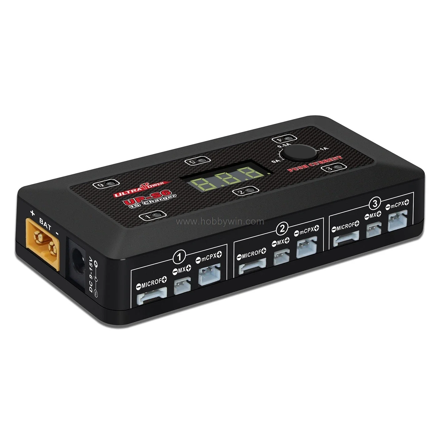 

UP-S6 6-CH Intelligent Fast Balance Charger 6x 1 Cell LiPo/LiHV battery charger with Micro/MX/mCPX plug port