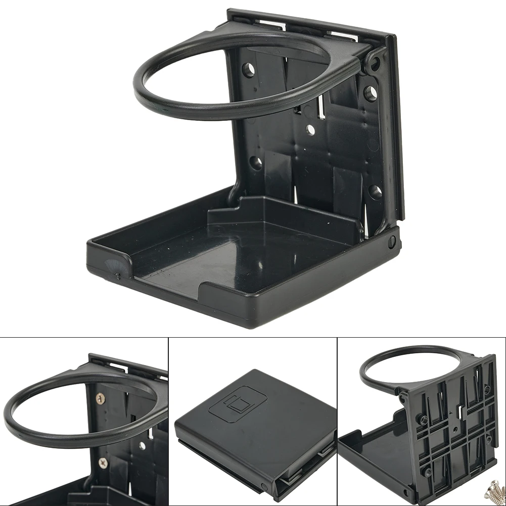 

Cup Holder Drink Holders 4 X Stainless Steel Screws Black Car Car Folding Cup Holder Foldable Modified Plastic