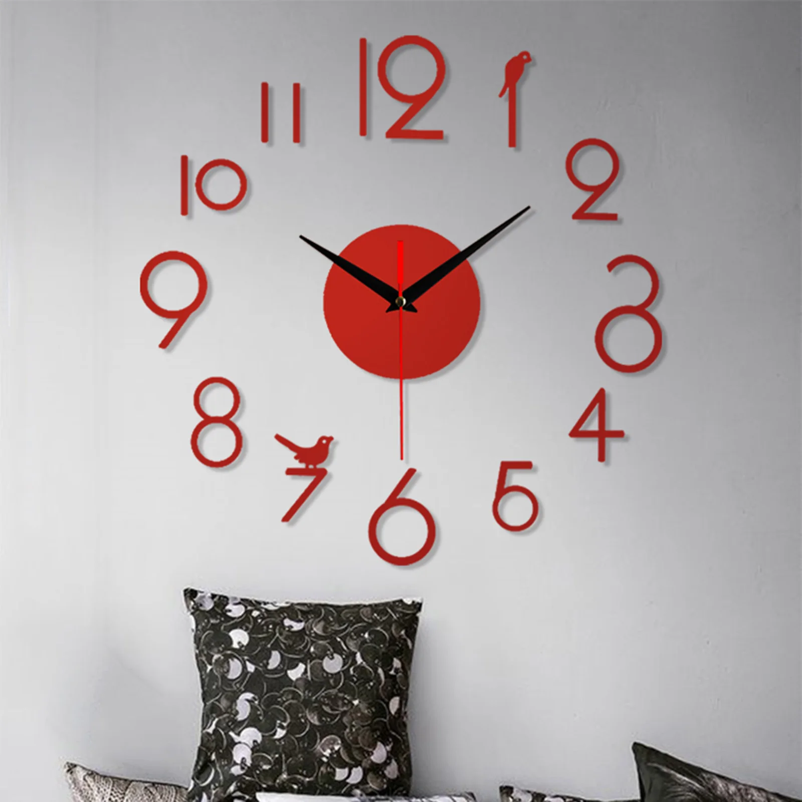 Stickers Wall Clock Without Batteries 1pc 3.5\\\